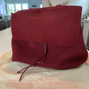 Mansur Gavriel Suede Lady Bag in Burgandy